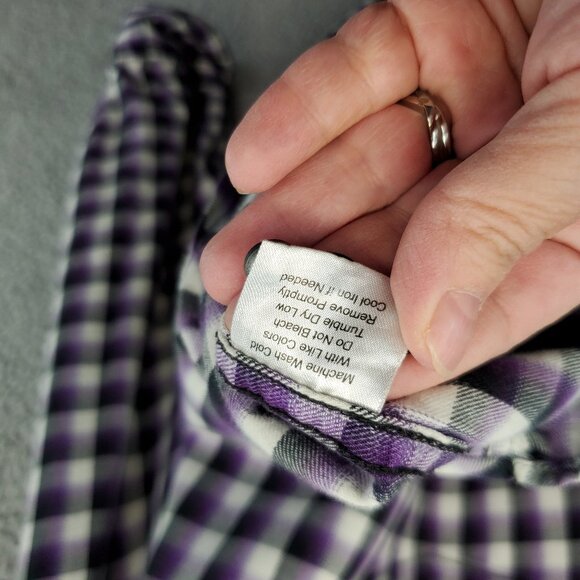 Egara Men's Plaid Purple Long Sleeve 4X - Picture 4 of 8